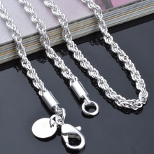 3MM 16 24inches Rope chain NEW ARRIVE hot sale 925 sterling silver women men Necklace jewelry