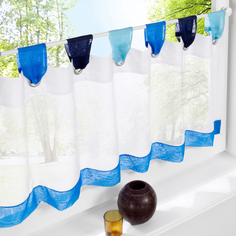 Hoge kwaliteit korte blauwe gordijnen koop goedkope korte blauwe ...