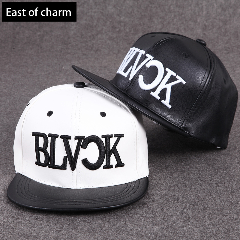 High Quality!! PU Cool Snapback Hat Hip Hop Cap Fa...