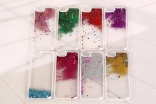 Dynamic Liquid Glitter Sand Quicksand Star Case For Apple iphone 6 Crystal Clear Cellphone Back Cover
