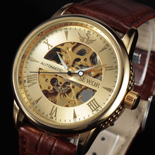 Casual Fashion Men s Watches Men Luxury Brand Skeleton Dial Leather Strap Mechanical Watch Vintage Reloj