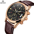 MEGIR Charm Men Chronograph Quartz Watches Military Outdoor Sports Men s Watch Leather Straps Auto Date