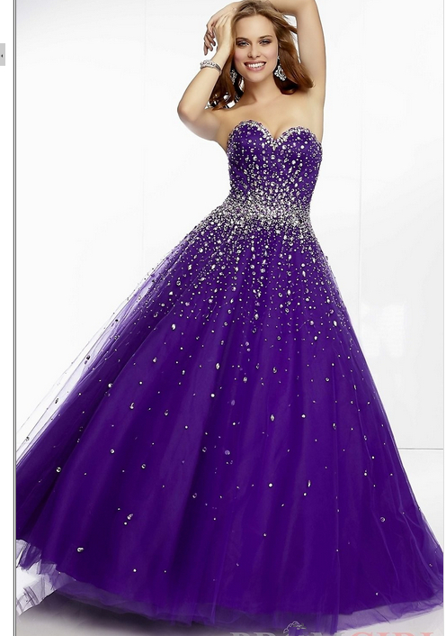 Robe de bal mauve longue