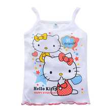 2 5Y New 2015 Girls Tanks Children Vest Beach Clothing Baby Girl Summer Wear Tops Cotton