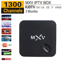MXV Android Quad Core Tv Box Android 4.4 1G/8G Wifi with 6 Months IUDTV IPTV Subscription Sky Full Europe Russian 1300 Channels