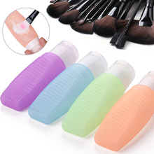 Silicone Bottle with Clean Brush 48 78ML Portable Travel Bottle Refillable Empty Container for Shampoo Cosmetic Cream Travel Set