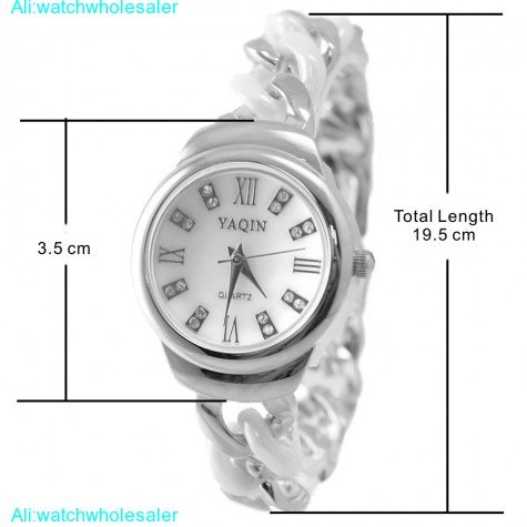FW861C Round PNP Shiny Silver Watchcase White Dial Ladies Women Bracelet Watch