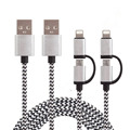 2 in 1 Super Fast 2 4A Micro Usb Cable For Android For iPhone 5 iPhone