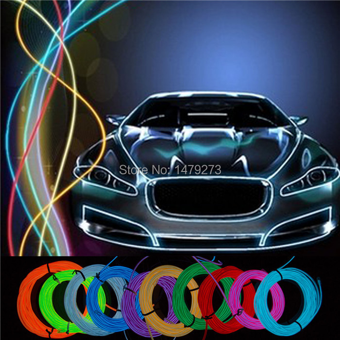 12V 3M EL Wire Tube Rope Battery Powered Flexible Neon Light Car Party Wedding Decoration With