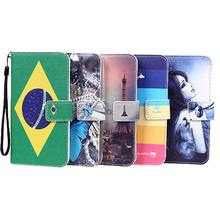 For Mpie MP S168 Case Fashion PU Stand Wallet Card Slot Leather Cover Cartoon Painting Lanyard