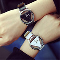 Relogio Masculino Watch Women Famous Brand Fashion Unique Hollowed out Triangular Dial Watch Casual Bracelet