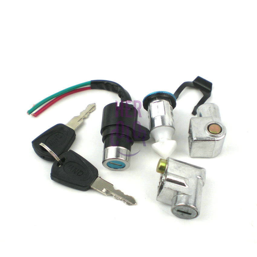Motorcycle Electric Bike Scooter Locks Kit Power Seat Battery Lock