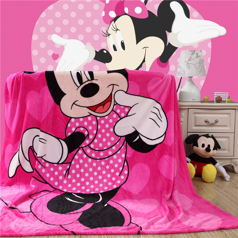 Minnie Cartoon soft Blanket Flannel Fleece font b Plaid b font print bedding Sheets sofa throws