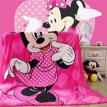 Minnie Cartoon soft Blanket Flannel Fleece font b Plaid b font print bedding Sheets sofa throws