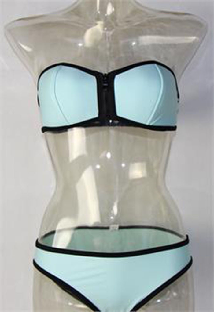 2015 Hot Sale triangl NEOPRENE BIKINI Superfly Swimsuit zipper top neon Bottoms Neoprene Swimwear For Women XS-L (5)