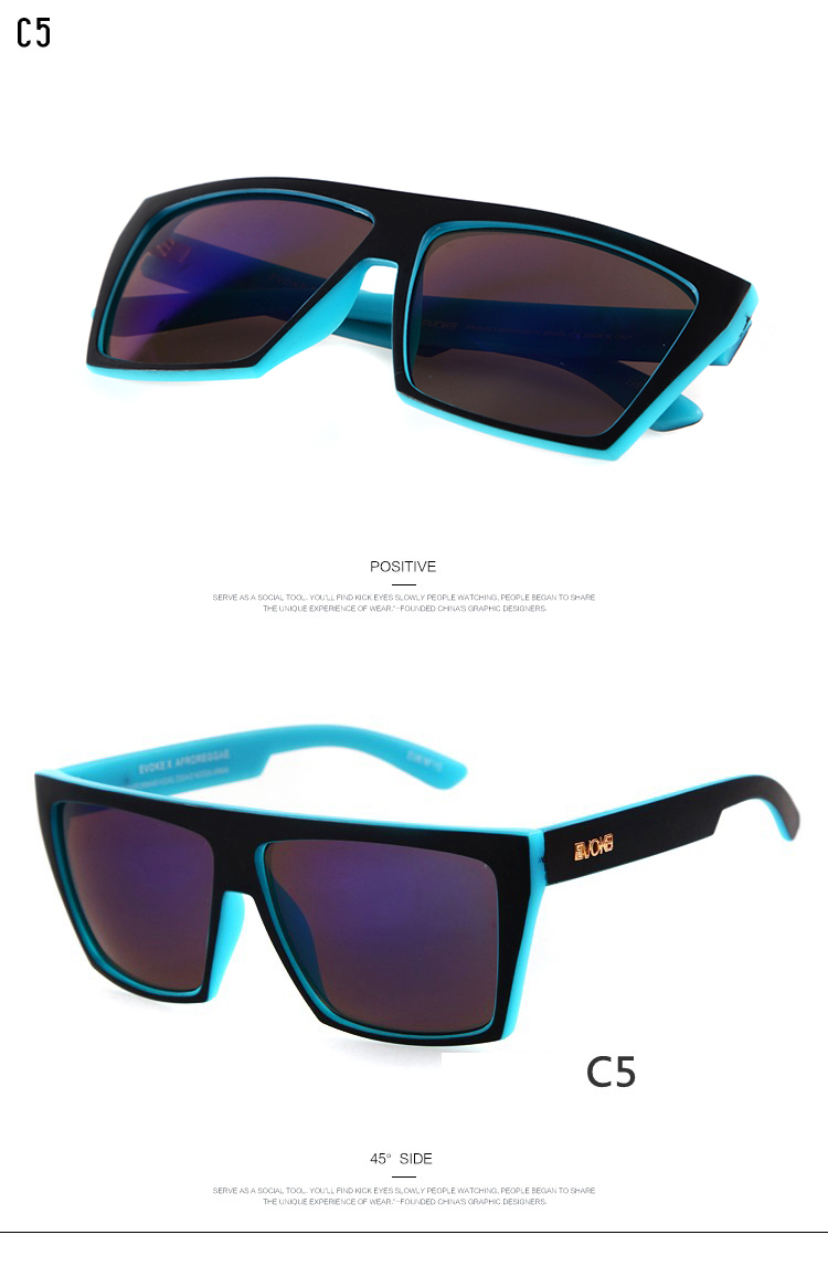 2017 EVOKE Sunglasses Men Classic Square Sport Driving Male Afroreggae Sun Glasses Brand Logo No