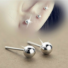 Wholesale Simple 925 stamped silver plated ball stud earring fashion jewelry 8 mm 10mm Pearl/Ball/Bead earring For Women ED2521