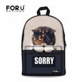 Fashion Men Travel Canvas Backpack Funny 3D Cat Dog Animal Women Casual Bags Children School Book