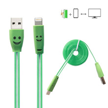 Smiley Emoji LED Light Cable USB Data Cable Charging Adapter for iPhone 5s 5c 6 6