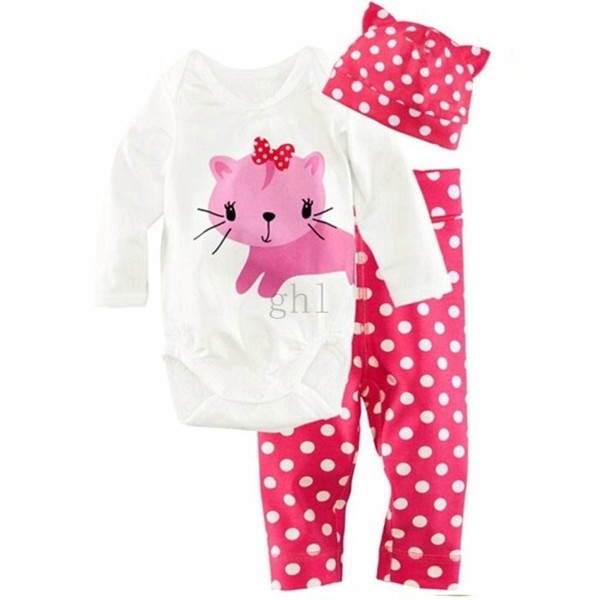 2016 New Fashion Baby Boy Clothing Set 3pcs(Long-sleeved Romper+hat+pants) Infant Newborn Baby Girls Character Clothes Suit 20