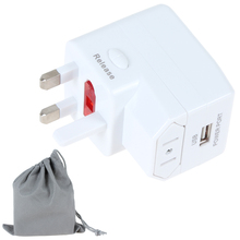 US UK EU Power Plug Travel Voltage Converter Adapter with USB