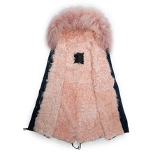 Korean design winter men long style wool coat hooded cashmere jacket pink lined parka