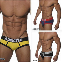 2016 Popular Brand Cotton Sexy male Underwear Men Cuecas Men’s Briefs (Blue/Black/Yellow) Low Waist Man Underpant Briefs