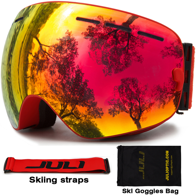Лыжные Очки, JULI Снеговые очки Защита UV400 Анти-Туман с Двумя Объективами OTG для Мужчины Женщины Молодежь Снегоход Лыжи сноуборд Очки