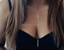 Fashion Womens Unique Gold Plated Bar Lariat Necklaces Geometric Necklace Gold Dainty Jewelry Minimalist Necklace Long Necklaces