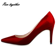 2016 New hot spring summer shoes woman high heels shoes party wedding dress pointed toe lady women pumps slip on heels shoes