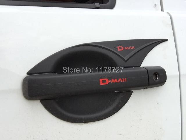 Free Shiping 2012-2015 ISUZU D-MAX DMAX Door Handle bowl cover ABS Black outside handle coverISUZU D-MAX accessory   accessories