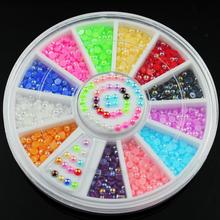 12 Colors Shiny ABS Pearl Nail Art Stickers Tips Glitter Fashion Nail Tools DIY Decoration Stamping ZP026