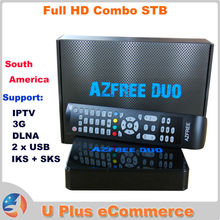 AZFREE DUO Full HD Digital Satellite Combo Receiver same as TOCOMFREE S929 DVB S/S2 MPEG 2/4 H.264 IKS + SKS South America IPTV