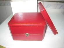 Nuevo reloj de pulsera de almacenamiento organizador contenedor caja funda de cuero del reloj rojo cuadrado marca de relojes cajas, cajas de regalo