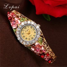 Lvpai Popular Brand New Vintage Luxury Flower Quartz Watch Women Bracelet Fashion Gold Women Jewelry Clock Wristwatch XR1683