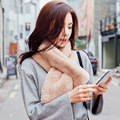 2016 Real Fur Collar Scarf Womens Shawl Wraps Shrug Neck Warmer Stole Wholesale Hot sale Ring