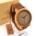 2016 Men s Bamboo Wooden Wristwatches With Genuine Cowhide Leather Band Luxury Wood Watches for Men