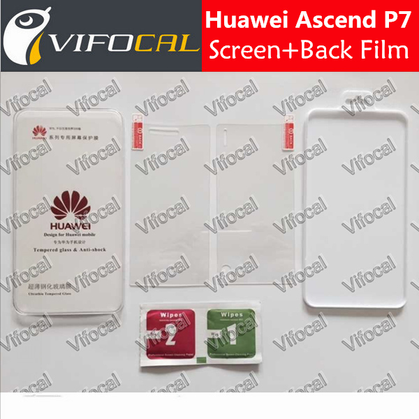 Huawei Ascend P7 tempered glass Screen Protector Film Back Protector Glass Film 100 Original High Quality