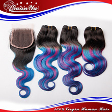 Super Deals Balayage Ombre Human Hair Extensions Body Wave Customized Color Brazilian Virgin Hair Body Wave With Closure