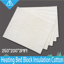 Free shipping 5pcs/lot 3mm thickness 3D Printer Heating Bed Block Insulation Cotton For Reprap Ultimaker Makerbot -250*200*3mm