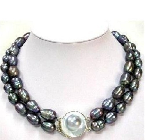 mengejutkan south sea 12 15 mm hitam mutiara baroque ibu kalung 18 inch di kalung dari mengejutkan south sea 12 15 mm hitam mutiara baroque ibu kalung 18 inch di kalung dari