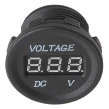 New Waterproof 12V 24V Car Motorcycle Blue Red Green LED DC Digital Display Voltmeter Meter