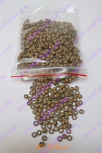 1000pcs/pack Wheat silicone micro nano bead with silicone line for Nano Hair Extensions tool kit 7 Colors Optional