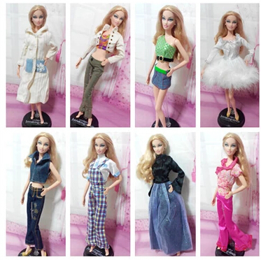 100set/lot Factory Wholesale Hot  Doll Clothing Sets Fashion Dresses For  Dolls Casual Dress Suits Clothes