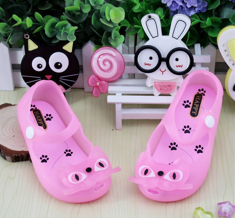 Baby girls sandals summer style Mini Melissa kid shoes high quality Cartoon cat jelly Bow Shoes fashion calcados infantil menina (2)