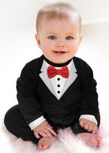 2015 new baby clothing rompers baby boys clothes exclusive black gentleman bow one piece junpsuit