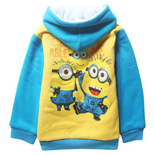 Girls Boys Hoodies And Sweatshirts 2016 Winter Cotton Hooded Minion Children Hoodies Warm Children Outerwear Kids
