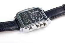 2014 fashion luxury brand trebale time zone sports military watches men multiple dials pu leather strap
