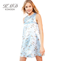 KMD KOMODA Elegant Floral Print Satin A Line Dress Women Clothing Zipper Mini Vestido Sweet Preppy