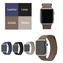 1:1 Original Design Leather Loop Band With Connector Adapter For Apple Watch 38 42 MM Strap For iWatch Sports Accessories